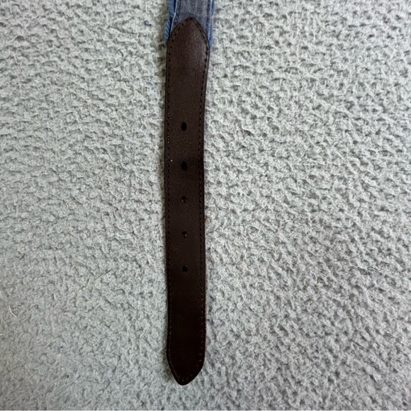 Vineyard Vines Mens blue and Brown Leather Belt size 42 - Picture 5 of 7